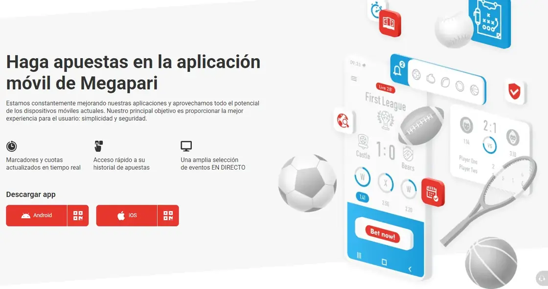 Página de la aplicación de Megapari con los pasos de instalación